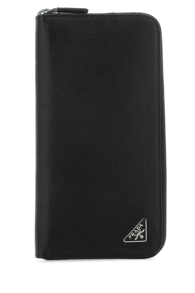Prada Black Zip Aroud Wallet