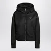 Prada Nylon Padded Jacket With Hood And Elasticated Hem In Black