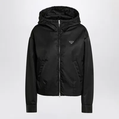 Prada Black Zip Jacket In Re-nylon Women