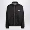 PRADA PRADA BLACK ZIP-UP JACKET IN RE-NYLON MEN