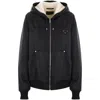 Prada Re-nylon Triangle-logo Hooded Jacket In Black