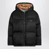 Prada Black Zip-up Puffer Jacket In Re-nylon Women In Black