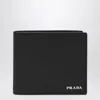 Prada Black/blue Saffiano Wallet With Logo Men In Black