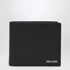 Prada Black/blue Saffiano Wallet With Logo Men
