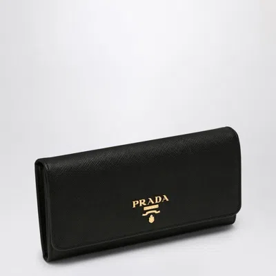 Prada Black/gold Saffiano Wallet