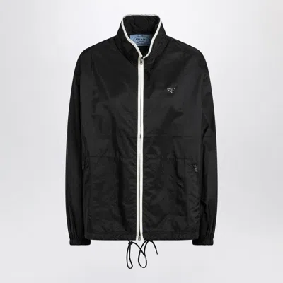Prada Black/vanilla Renylon Zip Blouson