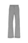 Prada Patterned Poplin Wide-leg Pants In Blackwhite