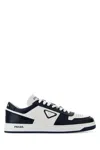 Prada Leather Sneakers With Rubber Sole And Contrast Panels In Multi