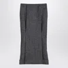 Prada Women's Black/white Wool Weave Midi Skirt | Size It 44 | P114yooo15k8 Color F0002 In Gray