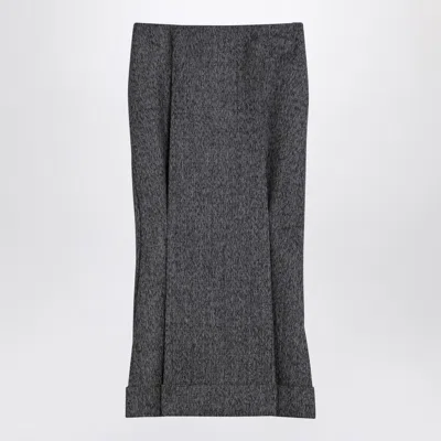 PRADA PRADA BLACK/WHITE WEAVE MIDI SKIRT