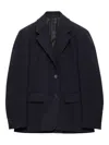 Prada Jacket With Notched Lapels And Front Pockets In Blue