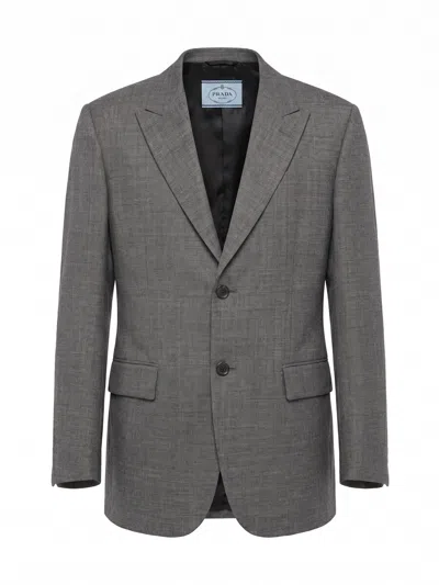 Prada Long-sleeve Blazer In Gray