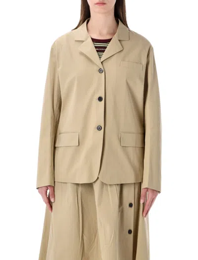 Prada Single Breasted Cotton Blazer Tailored Fit In Multi