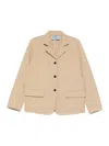 Prada Button Blazer In Brown