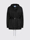 Prada Triangle Logo Zip-up Jacket In Black