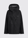 Prada Hooded Jacket Long Sleeves Multiple Zip Pockets In Black