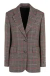 Prada Women's Prince Of Wales Blazer | Size 40 | P524oes23215ex Color F0192 In Brown
