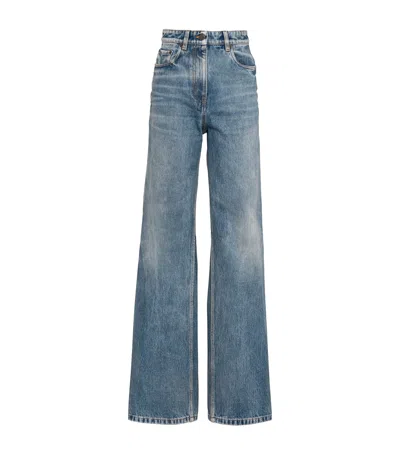 Prada Bleached-wash High-rise Boyfriend Jeans In Blue