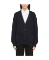 Prada Blended Knitted Cardigan In Blue