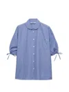 Prada Bleu Cotton Camicia In Blue