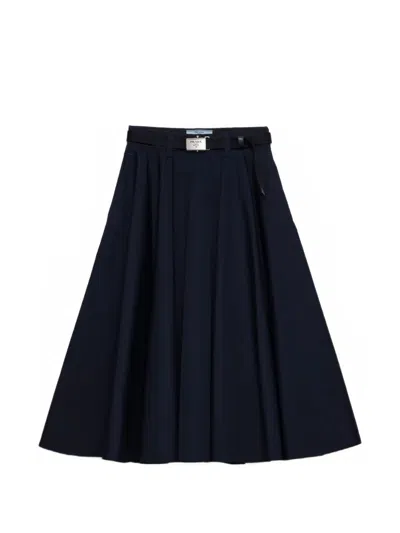 Prada Bleu Cotton Gonna In Black