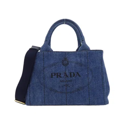 Pre-owned Prada Bleu Denim Handbag ()
