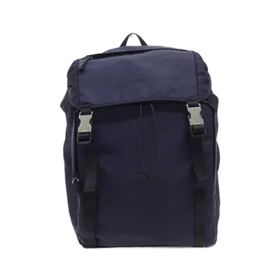 Pre-owned Prada Bleu Tessuto Backpack ()