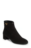 Prada Triangle-logo Zip Ankle Boots In Black