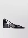 Prada Block Heel Pointed Toe Strappy Pumps