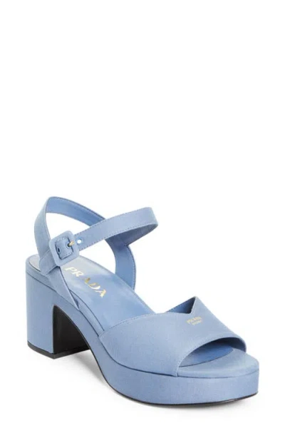 Prada Block Heel Sandal In Blue