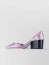 Prada Satin Finish Low Block Heel Pumps