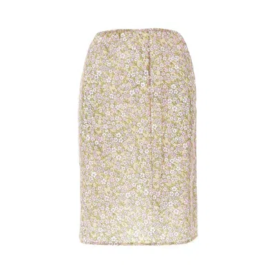Prada Blossom Nylon Skirt In Neutral