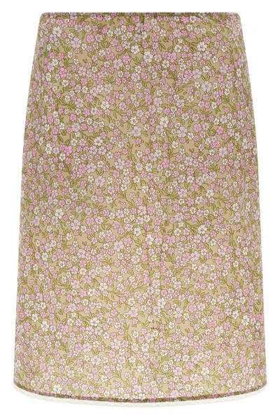 Prada Printed Nylon Skirt In Multi