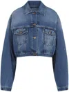 Prada Denim Cropped Jacket Flap Pockets