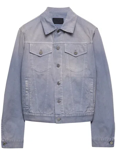Prada Jacket Collared Neck Long Sleeves Chest Pockets In Pink