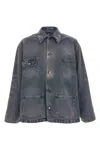 Prada Jacke Im Distressed-look In Blue