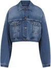 Prada Denim Cropped Jacket Flap Pockets
