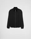 Prada Wool Blouson Jacket In Black