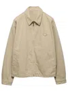 Prada Old Denim Blouson Jacket In Nude