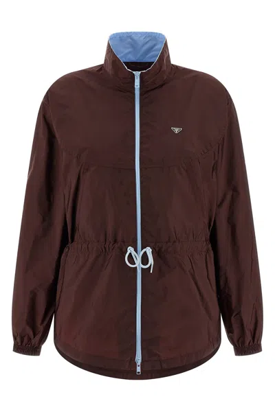 Prada Blouson Re-nylon In Burgundy