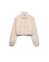 Prada Faille Blouson Jacket In Neutral