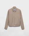 Prada Mouliné Wool Blouson Jacket In Sandbeige