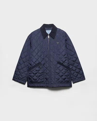 Prada Blousonjacke Aus Re-nylon In Blue