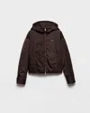 Prada Womens Brown Re Nylon Logo-embellished Woven Blouson Jacket In Brown