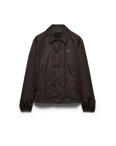 Prada Blousonjacke Aus Re-nylon In Brown