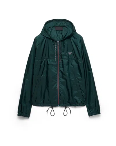 Prada Blousonjacke Aus Re-nylon In Flaschengrün