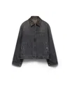 Prada Blousonjacke Aus Schwarzem Denim In Blue