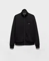Prada Mens Black Superfine Triangle-logo Wool Knitted Cardigan In Black