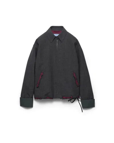 PRADA BLOUSONJACKE AUS VERBUNDGEWEBE MIT DÉVORÉ-HOPSACKSTRUKTUR