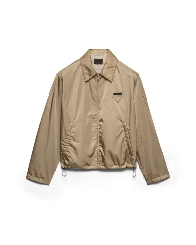 Prada Re-nylon Blouson Zipper Jacket In Brown